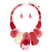 Load image into Gallery viewer, Bib Marbled Red Link Necklace for Women
