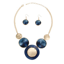 Load image into Gallery viewer, Collar Blue Gradient Gold Disc Necklace for Women
