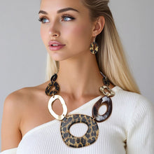 Load image into Gallery viewer, Link Collar Tribal Chic Leopard Print Necklace
