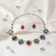 Load image into Gallery viewer, Collar Silver Filigree Multicolor Crystal Necklace
