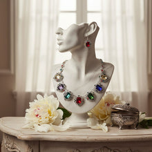 Load image into Gallery viewer, Collar Silver Filigree Multicolor Crystal Necklace
