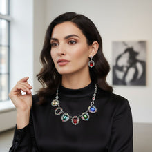 Load image into Gallery viewer, Collar Silver Filigree Multicolor Crystal Necklace
