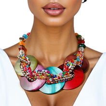 Load image into Gallery viewer, Collar Multicolor Shell Disc Beaded Necklace Women
