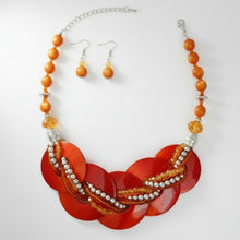 Load image into Gallery viewer, Collar Orange Shell Disc Beaded Necklace for Women
