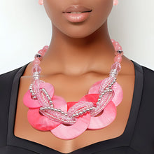 Load image into Gallery viewer, Pink Beaded Disc Necklace Set
