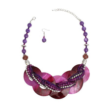 Load image into Gallery viewer, Collar Purple Shell Disc Beaded Necklace for Women

