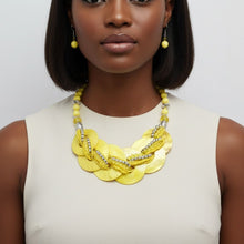 Load image into Gallery viewer, Collar Yellow Shell Disc Beaded Necklace for Women
