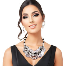 Load image into Gallery viewer, Zebra Print Shell Disc Beaded Necklace
