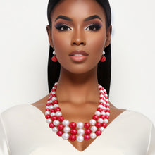 Load image into Gallery viewer, Red White Pearl 3 Layered DST Gold Set
