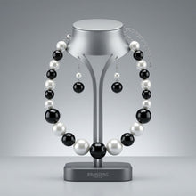 Load image into Gallery viewer, Black Bead White Pearl Chunky Graduated Necklace
