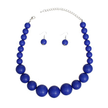 Load image into Gallery viewer, Beaded Royal Blue Ball Bead Graduated Necklace
