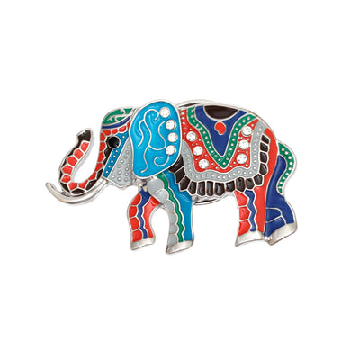 Brooch Multicolor Tribal Elephant Magnetic Pin