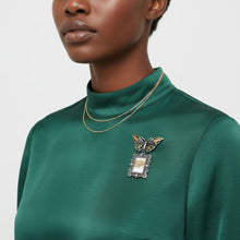 Load image into Gallery viewer, Brooch Antique Butterfly Square Picture Frame Pin
