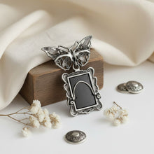 Load image into Gallery viewer, Brooch Antique Butterfly Square Picture Frame Pin
