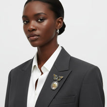 Load image into Gallery viewer, Brooch Antique Butterfly Oval Picture Frame Pin
