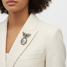 Load image into Gallery viewer, Brooch Antique Butterfly Oval Picture Frame Pin
