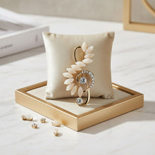 Load image into Gallery viewer, Brooch Gold Treble Clef Cream Marquise Stone Pin
