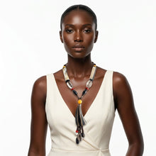 Load image into Gallery viewer, Real Buffalo Horn &amp; Engraved Silver Necklace
