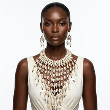 Load image into Gallery viewer, Handcrafted Cowrie Shell Large Bib Necklace
