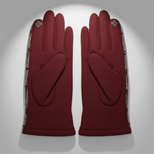 Load image into Gallery viewer, Plaid Wine Touchscreen Winter Gloves for Women
