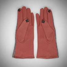 Load image into Gallery viewer, Pink Mauve Cross Wavy Touchscreen Winter Gloves

