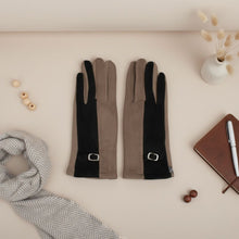 Load image into Gallery viewer, Black Taupe Faux Suede Touchscreen Winter Gloves
