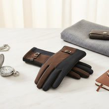 Load image into Gallery viewer, Gray Taupe Faux Suede Touchscreen Winter Gloves
