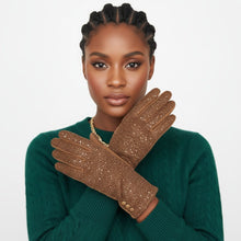 Load image into Gallery viewer, Taupe Knit Sequin Touchscreen Winter Gloves
