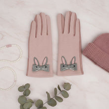 Load image into Gallery viewer, Pink Woolen Cute Rabbit Touchscreen Winter Gloves
