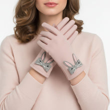 Load image into Gallery viewer, Pink Woolen Cute Rabbit Touchscreen Winter Gloves
