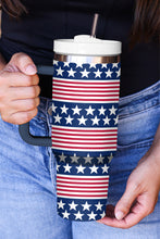 Load image into Gallery viewer, Bluing Stars and Stripes Print Handled Thermos Cup 40oz
