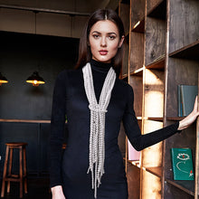 Load image into Gallery viewer, Cream Pearl Scarf Necklace Set
