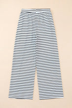 Load image into Gallery viewer, White Drawstring Striped Wide Leg Pants
