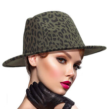 Load image into Gallery viewer, Green Leopard Print Fedora
