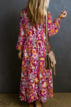 Load image into Gallery viewer, Blue Petal Collared Tiered Flowy Long Dress
