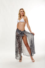 Load image into Gallery viewer, Gray Leopard Sarong Beach Skirt
