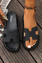 Load image into Gallery viewer, Beige Cutout Design Open Toe Platform Slippers (Run Small, Size Up)
