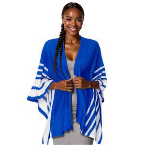 Ruana Blue and White Stripe for Women