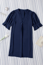 Load image into Gallery viewer, Black Ruffled Sleeve Shift Dress
