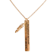 Load image into Gallery viewer, Long Gold She Believed Necklace
