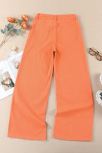 Load image into Gallery viewer, Orange Acid Wash High Waist Wide Leg Jeans
