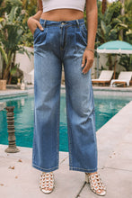 Load image into Gallery viewer, Blue Slouchy Wide Leg Jeans
