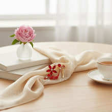 Load image into Gallery viewer, Brooch Red Crystal High Heel Flower Gold Pin
