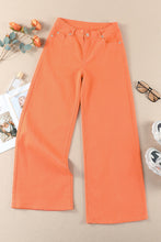 Load image into Gallery viewer, Orange Acid Wash High Waist Wide Leg Jeans
