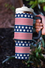 Load image into Gallery viewer, Bluing Stars and Stripes Print Handled Thermos Cup 40oz
