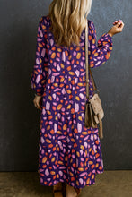 Load image into Gallery viewer, Blue Petal Collared Tiered Flowy Long Dress
