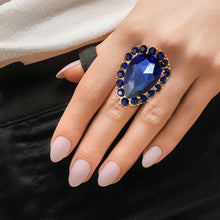 Load image into Gallery viewer, Navy Teardrop Cocktail Ring
