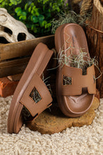 Load image into Gallery viewer, Beige Cutout Design Open Toe Platform Slippers (Run Small, Size Up)
