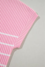 Load image into Gallery viewer, Pink Stripe Ribbed Loose Plus T Shirt
