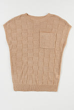 Load image into Gallery viewer, Dusty Pink Lattice Textured Knit Short Sleeve Sweater
